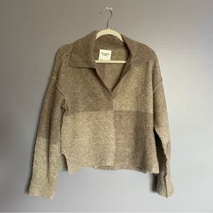 Abercrombie & Fitch Boucle Notch- Neck Sweater Polo